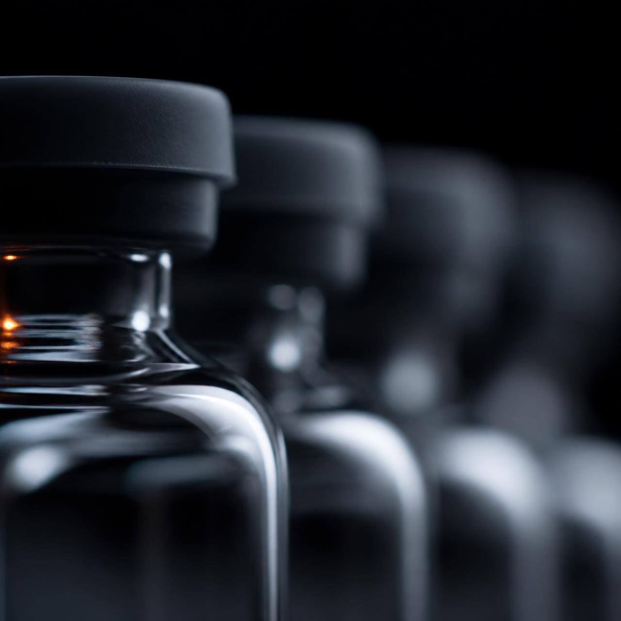 Abstract close-up of research vials